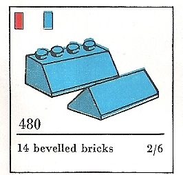 LEGO 480-5 Slopes and Slopes Double 2 x 4, Blue (The Building Toy)