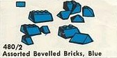 LEGO 480.2 Assorted Bevelled (Beveled) Bricks, Blue