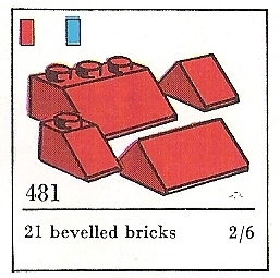 LEGO 481-4 Slopes and Slopes Double 2 x 3 an 2 x 1, Blue (The Building Toy)