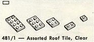 LEGO 481.1 Assorted Roof Tile, Clear