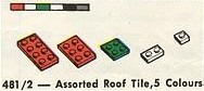 LEGO 481.2 Assorted Roof Tile, 5 Colours