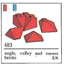 LEGO 483-5 Angle, Valley and Corner Slopes, Blue (The Building Toy)
