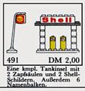 LEGO 491-2 Shell Station Brick and Sign, 6 Named Beams
