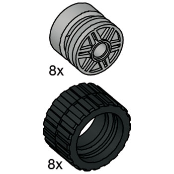 LEGO 5003157 Small Wide Tires and Hubs