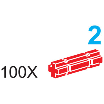 LEGO 5003160 2 Stud Axles with Grooves - Red