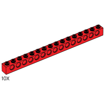 LEGO 5003176 Technic 1x16 Red Bricks