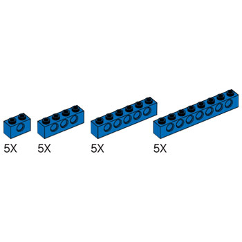 LEGO 5003182 Simple and Motorized Mechanisms Blue Beams Pack