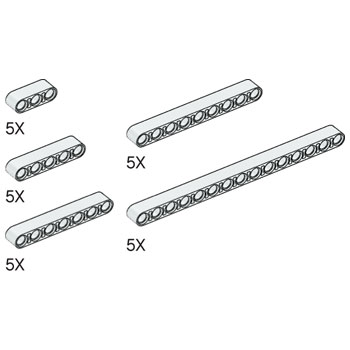 LEGO 5003187 Simple and Motorized Mechanisms White Beams Pack