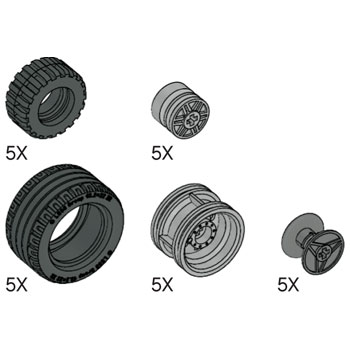 LEGO 5003191 Simple and Motorized Mechanisms Tires and Hubs
