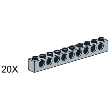 LEGO 5003210 1x10 Gray Technic Bricks