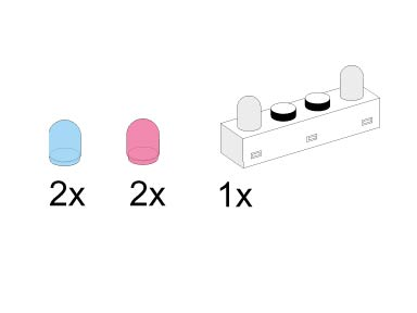 LEGO 5033 1 x 4 Lighting Brick and 4 Colour Globes