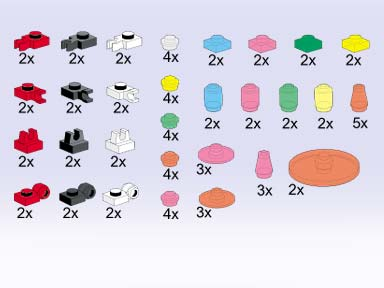 LEGO 5053 Small Plates with Tool Holders, Disks, Cones