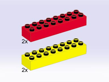 LEGO 5088 Long Beams, 2 x 8 Studs