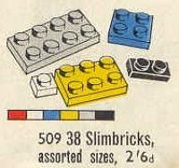 LEGO 509 38 Slimbricks Assorted Sizes