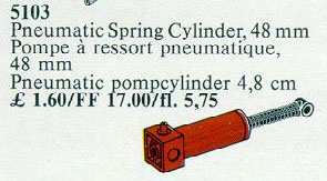 LEGO 5103 Pneumatic Spring Cylinder, 48mm, Red