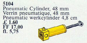 LEGO 5104 Pneumatic Cylinder, 48mm, Yellow