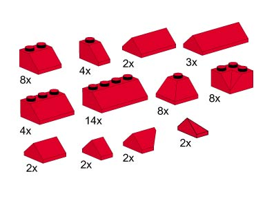 LEGO 5151 Roof Bricks, Red, 45 degrees