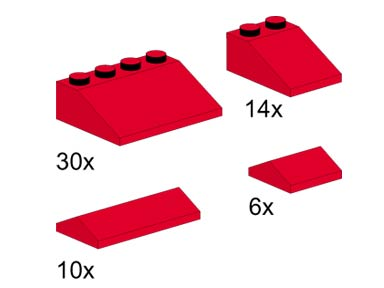 LEGO 5152 Roof Bricks, Red, 25 degrees