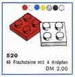 LEGO 520-2 2 x 2 Plates (cardboard box version)