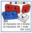 LEGO 521 1 x 1 and 1 x 2 Plates (cardboard box version)