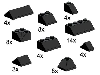 LEGO 5216 Roof Bricks Assorted, Black