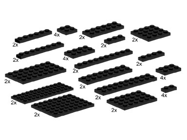 LEGO 5217 Black Plates Assorted