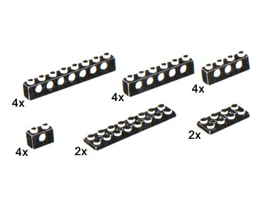 LEGO 5234 Beams and Plates with Holes, Black