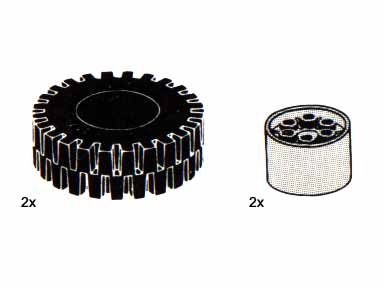 LEGO 5248 Tires (62mm) with Hubs