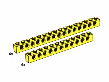 LEGO 5250 Beams with Holes, Yellow