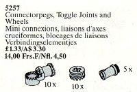 LEGO 5257 Connector Pegs, Toggle Joints, Wheels