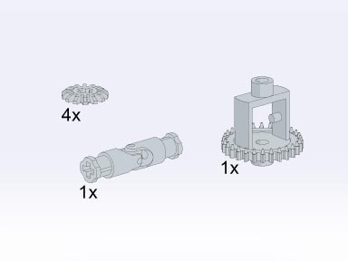 LEGO 5263 Universal Joint, Differential Housing, Point Wheels