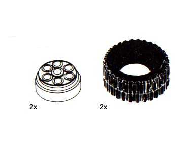 LEGO 5270 Tires (43mm) with Hubs