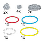 LEGO 5277 Wedge-Belt Wheels and Rubber Bands