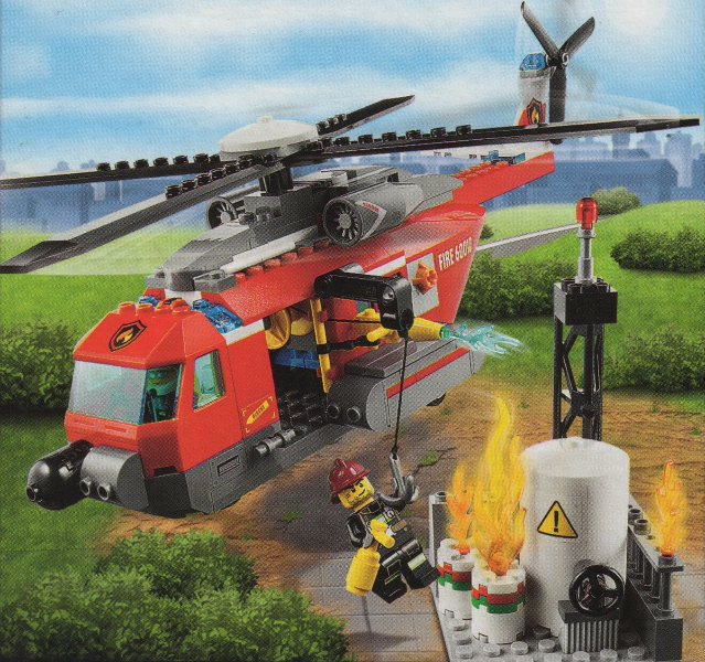 LEGO 60010-3 Fire Helicopter (Red Stripe on Side Version)