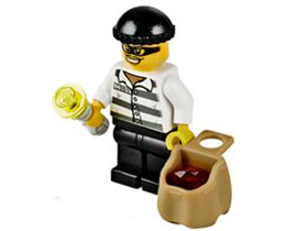 LEGO 60063-14 Advent Calendar 2014, City (Day 13) - Burglar with Bag and Flashlight