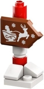 LEGO 60381-3 Advent Calendar 2023, City (Day  2) - Sign Post with Santa, Sleigh and Reindeer