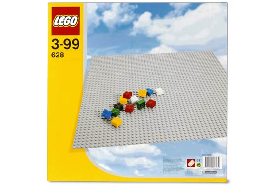 LEGO 628-3 X-Large Gray Baseplate (Light Bluish Gray)