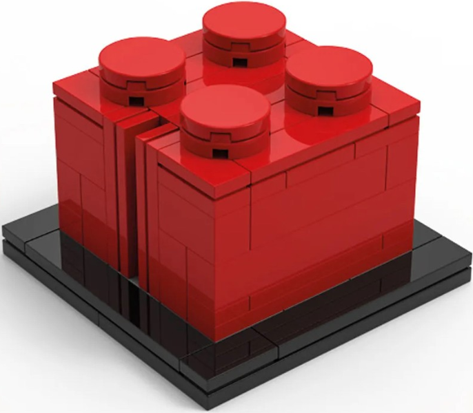 LEGO 6436693 Buildable 2 x 2 Red Brick