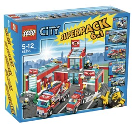 LEGO 66255 City Bundle Pack, Super Pack 6 in 1 (Sets 7235, 7236, 7741, 7890, 7942, and 7945)