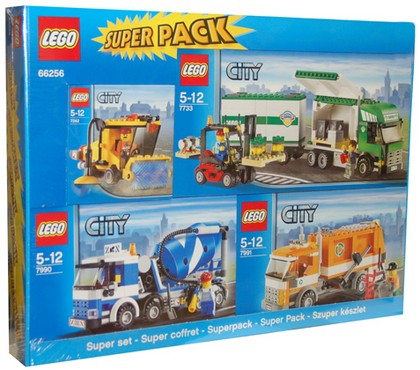 LEGO 66256 City Bundle Pack, Super Pack (Copack of Sets 7242, 7733, 7990, and 7991)