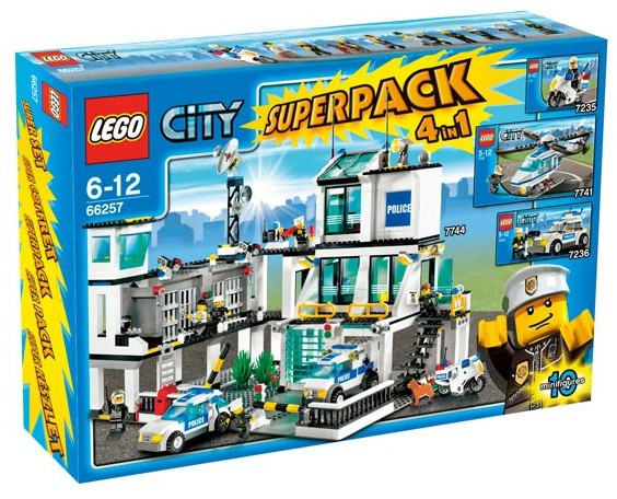LEGO 66257 City Bundle Pack, Super Pack 4 in 1 (Sets 7235, 7236, 7741, and 7744)