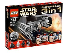 LEGO 66308 Star Wars Bundle Pack, Super Pack 3 in 1 (Sets 7667, 7668, and 8017) - Darth Vader's TIE Fighter