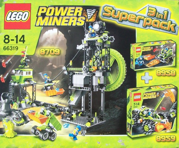 LEGO 66319 Power Miners Bundle Pack, 3 in 1 Super Pack (Sets 8709, 8958, and 8959)