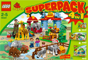 LEGO 66321 DUPLO Bundle Pack, Super Pack 4 in 1 (Sets 4962, 4972, 5632, and 5635)