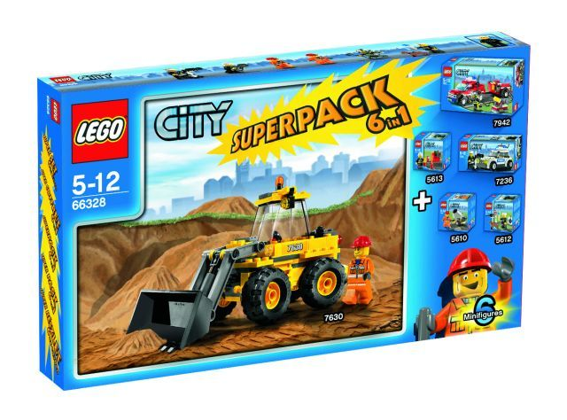 LEGO 66328 City Bundle Pack, Super Pack 6 in 1 (Sets 5610, 5612, 5613, 7236, 7630, and 7942)