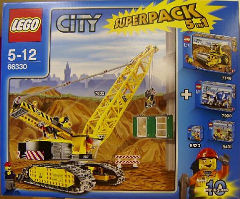 LEGO 66330 City Bundle Pack, Super Pack 5 in 1 (Sets 5620, 7632, 7746, 7990, and 8401)