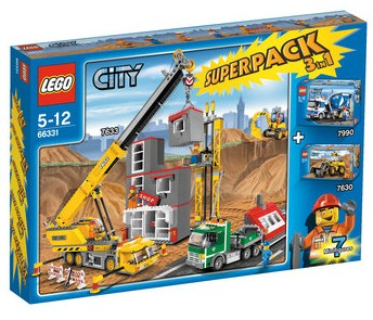 LEGO 66331 City Bundle Pack, Super Pack 3 in 1 (Sets 7630, 7633, and 7990)