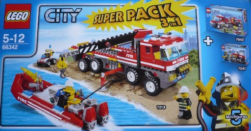 LEGO 66342 City Bundle Pack, Super Pack 3 in 1 (Sets 7213, 7241, and 7942)