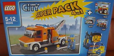 LEGO 66345 City Bundle Pack, Super Pack 4 in 1 (Sets 3177, 7241, 7634, and 7638)