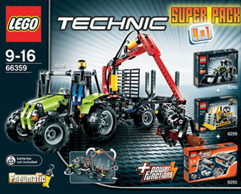 LEGO 66359 Technic Bundle Pack, Super Pack 4 in 1 (Sets 8049, 8259, 8260, and 8293)